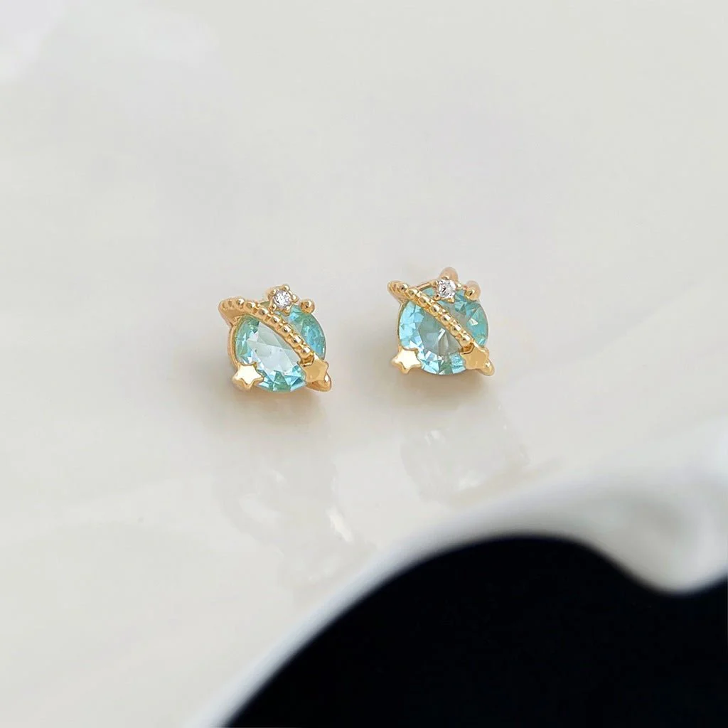 Blue Topaz Earrings – Elegant Gold & Silver Designs | Abbott Atelier